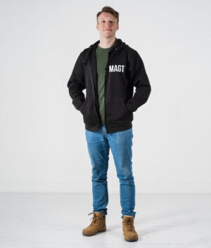magt logo hoodie zip black model 2